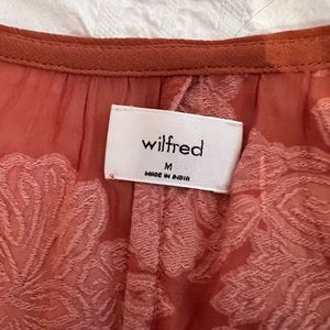 Aritzia - Wilfred Peplum Blouse (Orange/Rust)